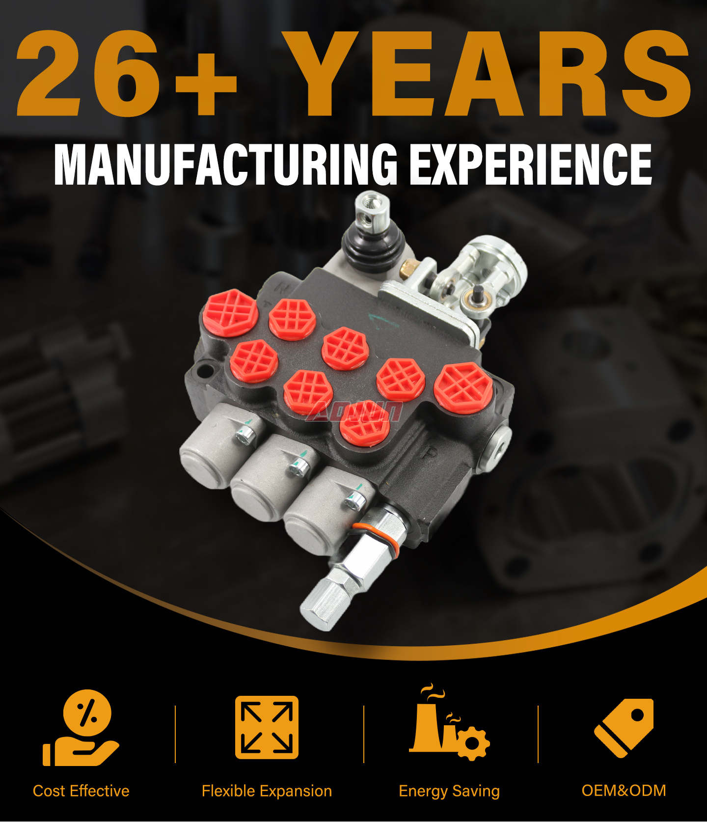 3 Spool Manual and Joystick Monoblock Directional Valve P40 detailed image